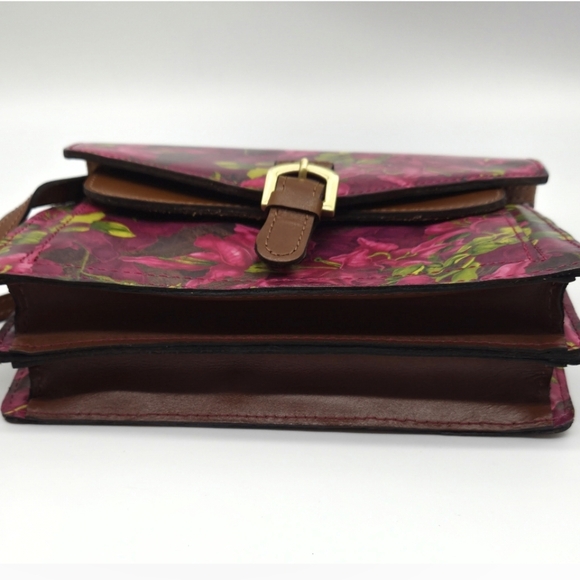 👛Patricia Nash Leather Cassano Crossbody In Bougainvilleas Along The Coast - Picture 8 of 14